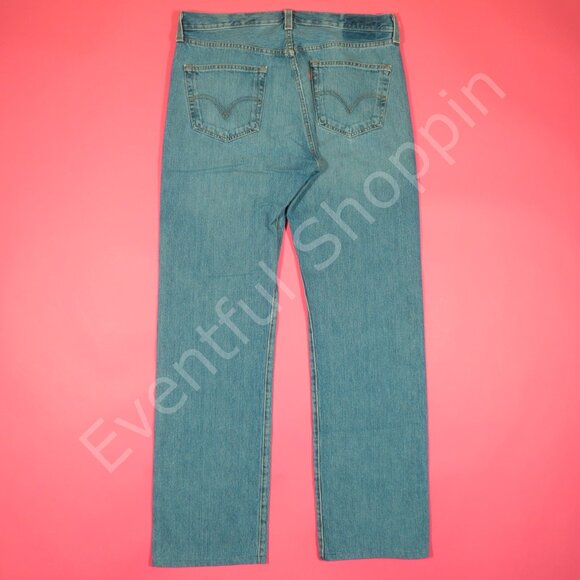 Vintage Levis 501 Jeans Mens 35 Blue Original Straight Denim 90s - Picture 3 of 8